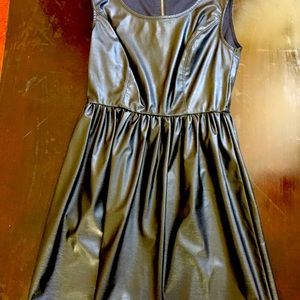 Black pleather mini dress